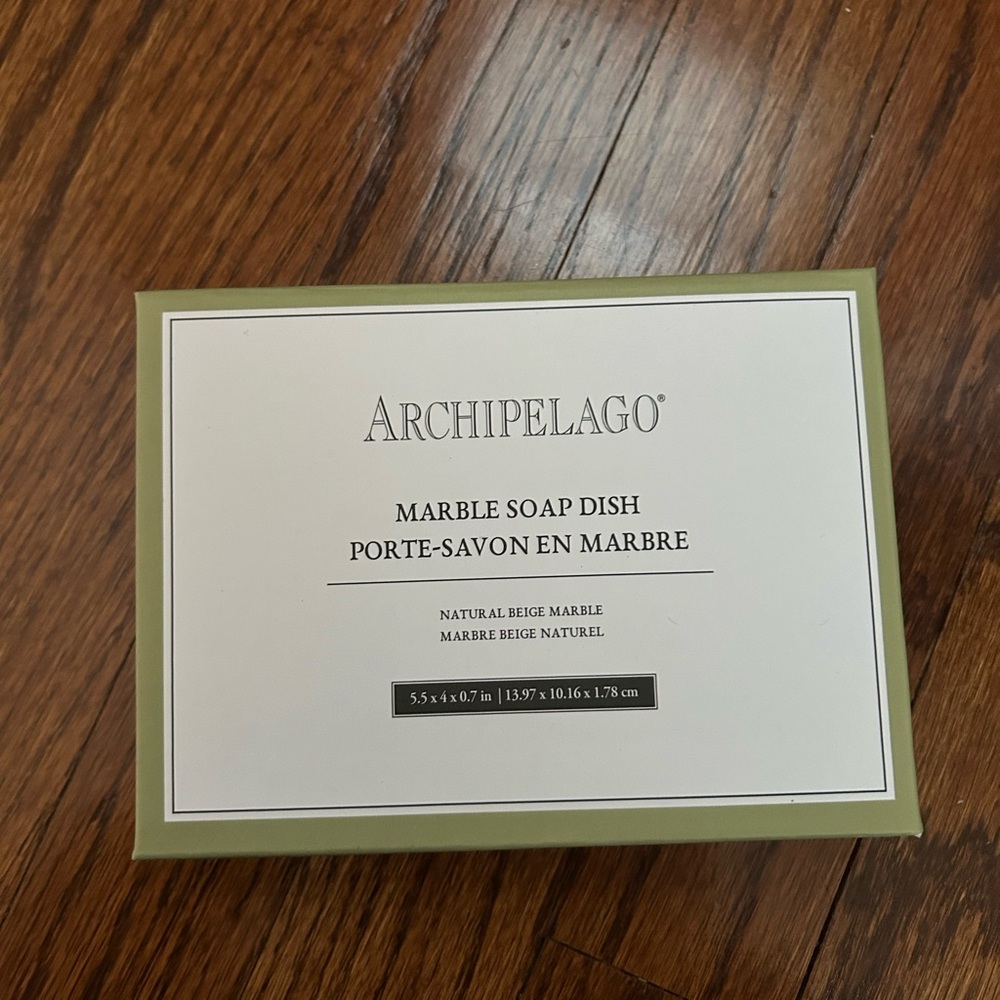Archipelago Beige and Olive Marble Soap Dish